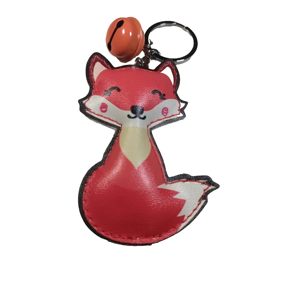 Orange Fox Vinal Bell Fun Keychain Large